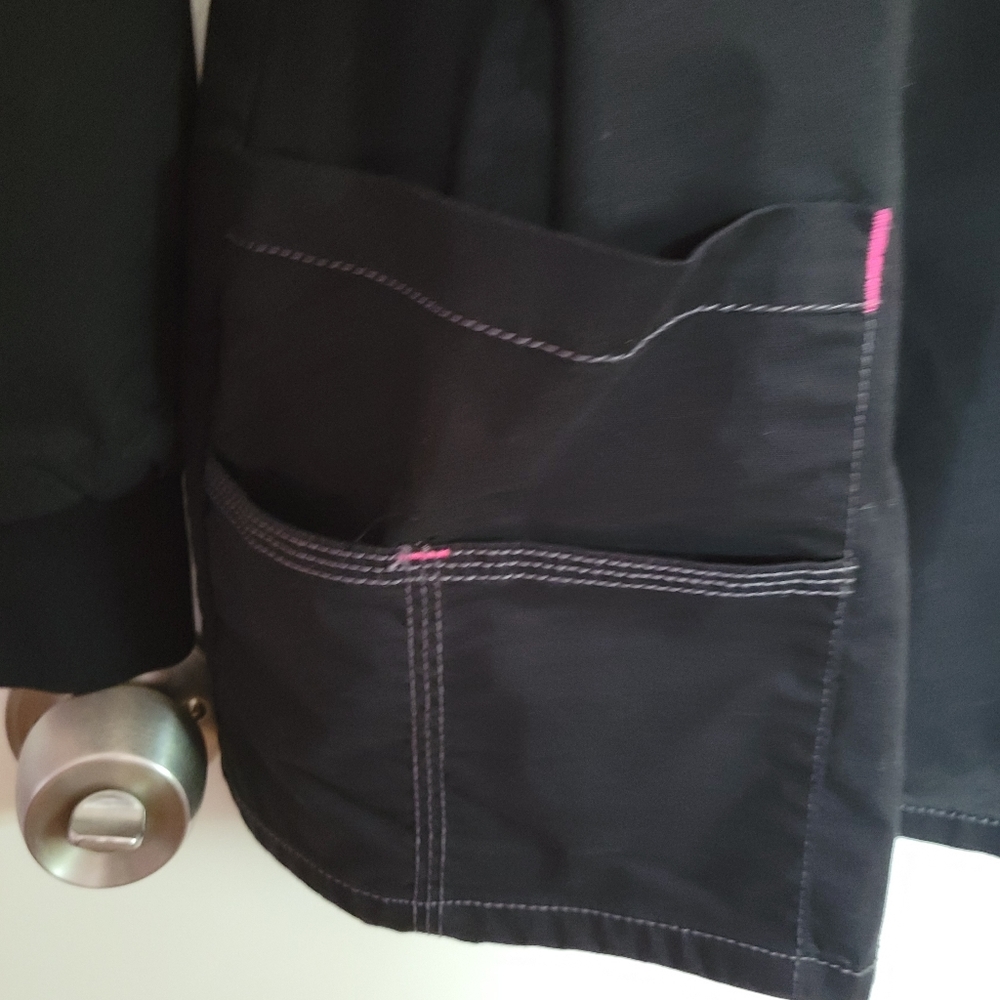 SCRUB COAT Black long sleeve , GFLEX sz M - Picture 2 of 4